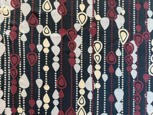 Load image into Gallery viewer, Fabric by the Yard: Maroon/Grey/Black/Cream Droplets Jersey