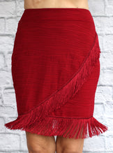 Load image into Gallery viewer, Sassy Fringe Skirt - Cranberry