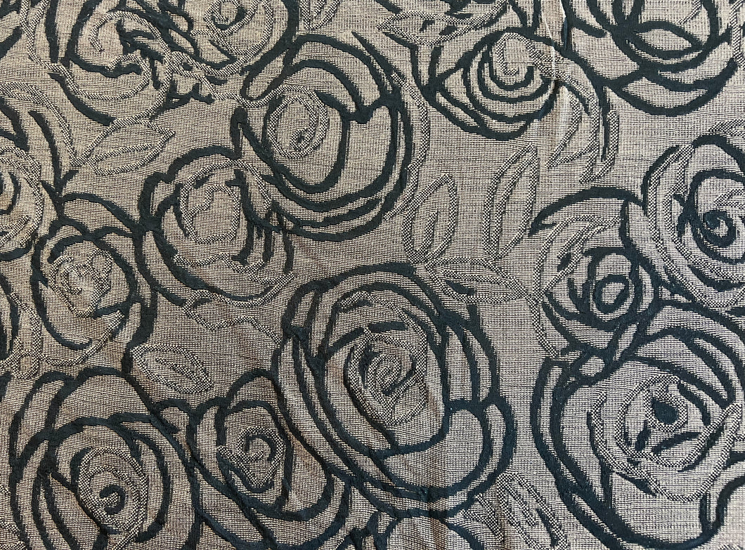 Fabric by the Yard: Brown Brocade of Roses Double Knit