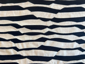 Fabric by the Yard: Black/Cream Wavy Stripe Double Knit