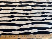 Load image into Gallery viewer, Fabric by the Yard: Black/Cream Wavy Stripe Double Knit