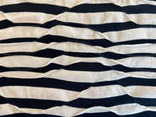 Load image into Gallery viewer, Fabric by the Yard: Black/Cream Wavy Stripe Double Knit