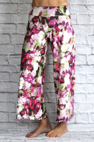 Milky Palazzo Pant - Purple Floral