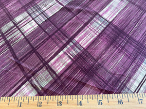 Fabric by the Yard: Acai Plaid Purple/White Jersey