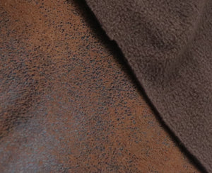Fabric by the Yard: Brown Faux Leather Fleece Backed Woven