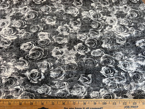 Fabric by the Yard: Grey Roses (489) Jersey