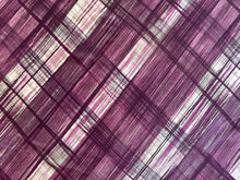 Load image into Gallery viewer, Fabric by the Yard: Acai Plaid Purple/White Jersey