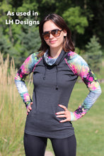 Load image into Gallery viewer, Fabric by the Yard: Telio Romance (430) Floral Pink/Black/Grey Jersey