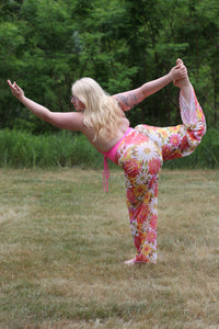 Mesh Palazzo Pant - Pink Daisy
