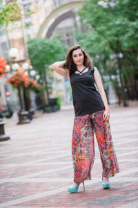 Mesh Palazzo Pant - Fiesta Floral