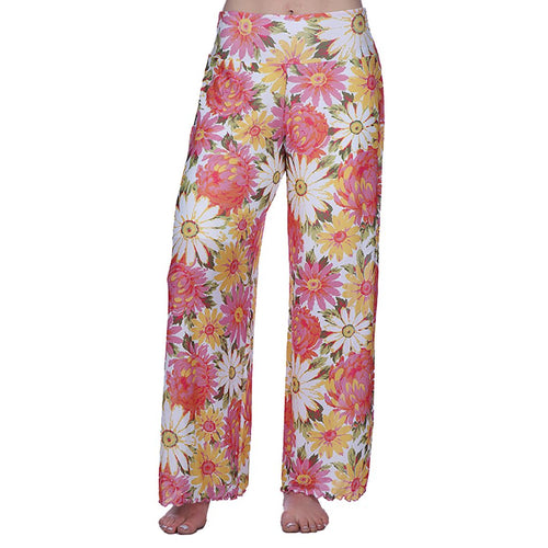 Mesh Palazzo Pant - Pink Daisy