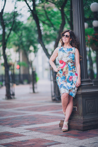 Hepburn Dress - Teal Monet