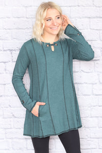 Grommet Tunic  - Grey