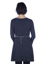 Load image into Gallery viewer, Ruffled Tie Cardigan - Grey/Cream