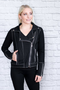 Moto Jacket - All Black French Terry