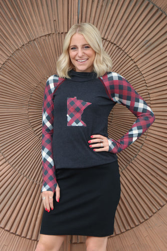 Minnesota Yoga Hoodie - Buffalo Plaid