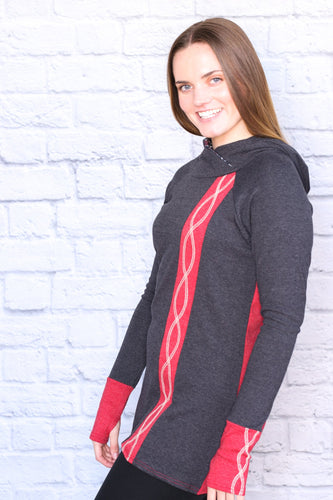 Asymmetrical DNA Hoodie - Red