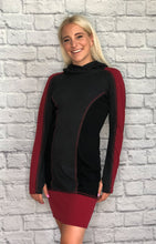 Load image into Gallery viewer, Happenin&#39; Hoodie Dress - Pop of Red