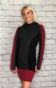 Happenin' Hoodie Dress - Pop of Red