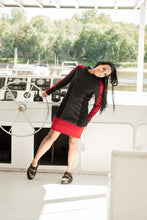 Load image into Gallery viewer, Happenin&#39; Hoodie Dress - Pop of Red