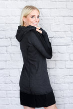 Load image into Gallery viewer, Happenin&#39; Hoodie Dress - Charcoal Black