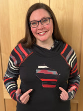 Load image into Gallery viewer, Wisconsin Yoga Hoodie - Red Stripe