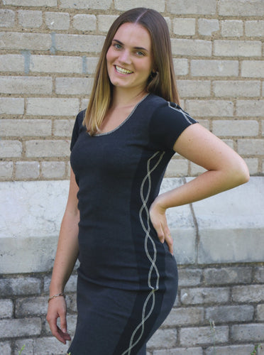 DNA T-Shirt Dress - Grey / Black