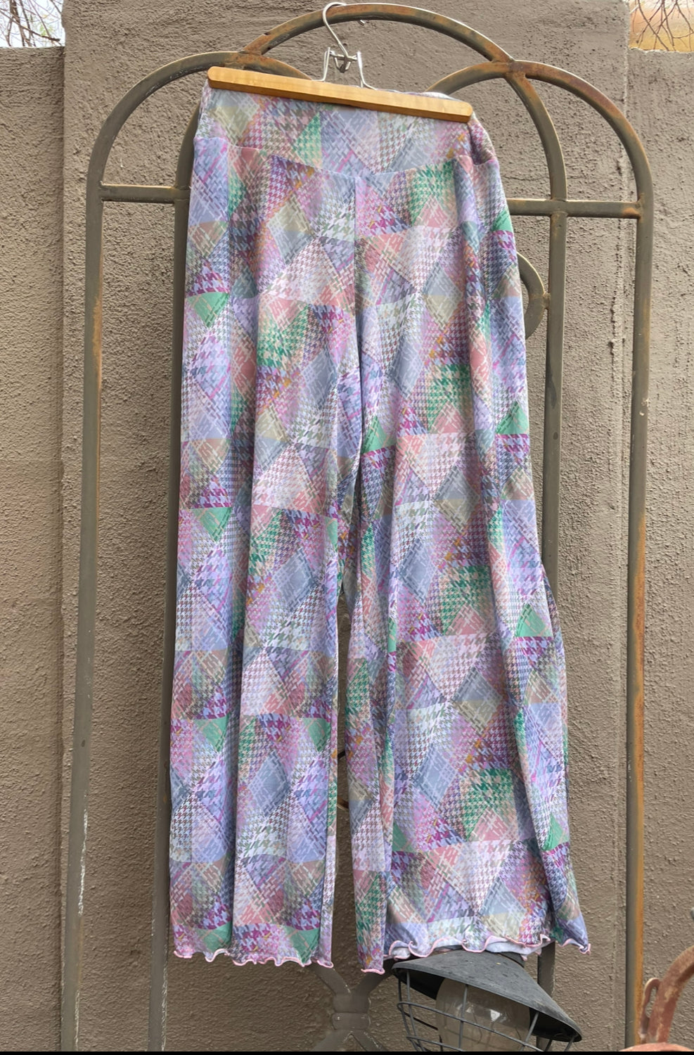 Mesh Palazzo Pant - Spring Patchwork