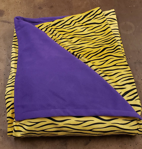 Tiger Blankets 60x80 inches - Purple & Gold