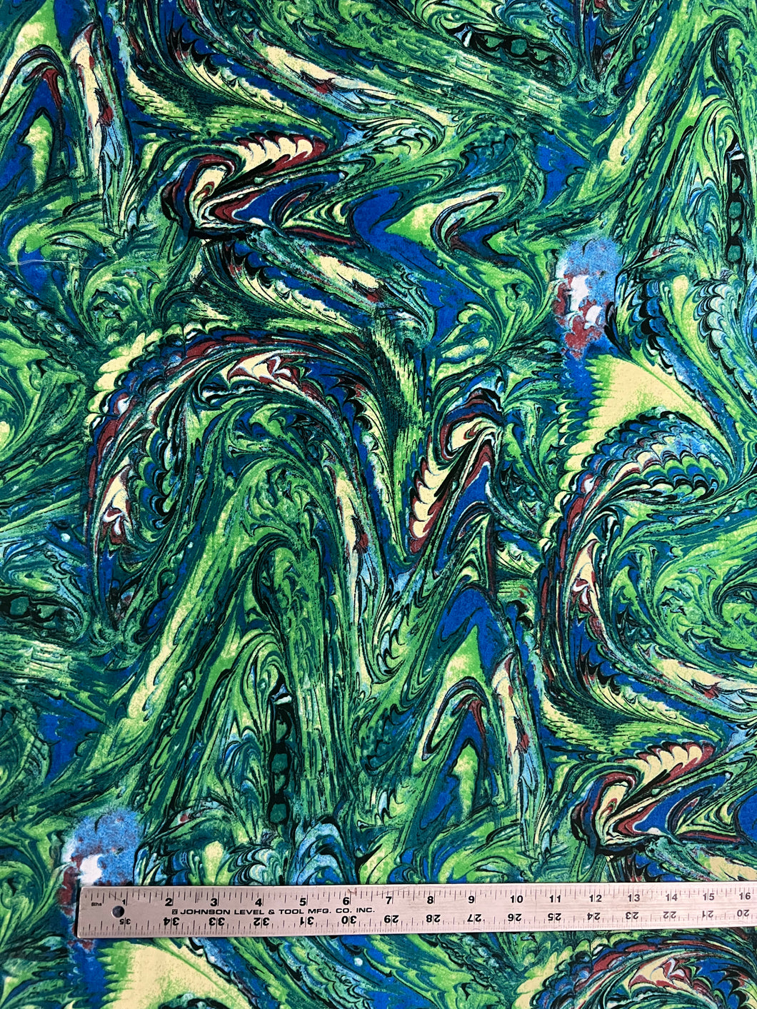 Fabric: Blue and Green Marble Knit