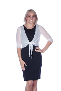 Tie-Front Mesh Shrug - Seafaom