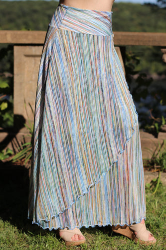 Aria Mesh Maxi Skirt - Striations