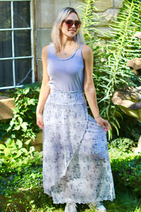 Aria Mesh Maxi Skirt - Monochrome Plaid