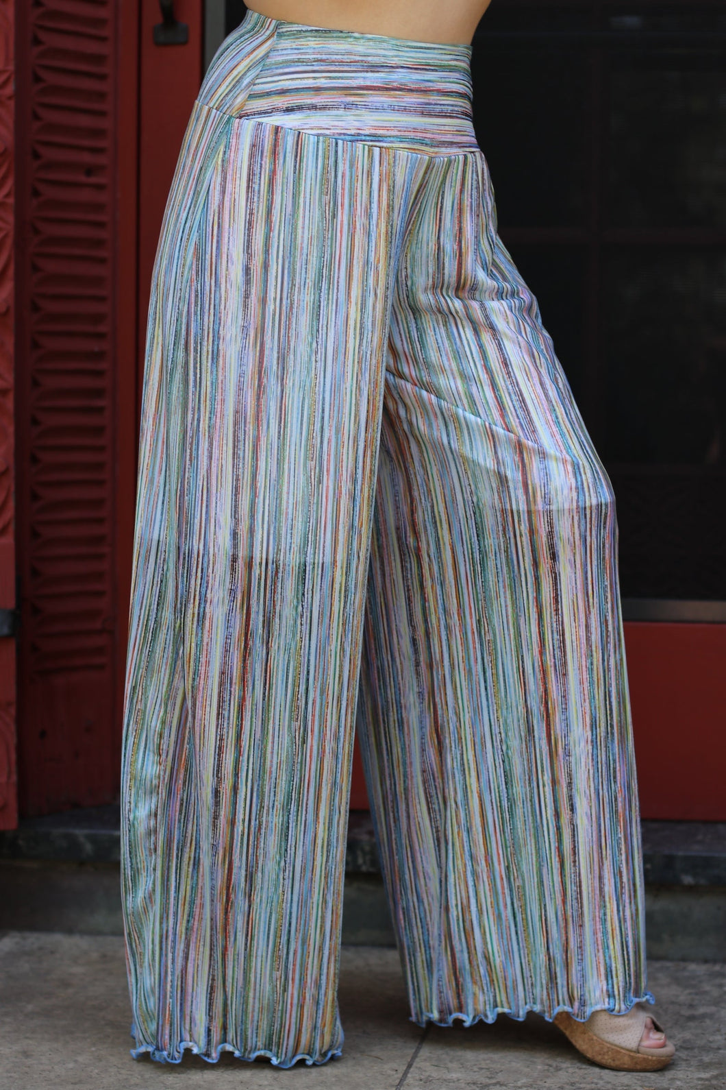Mesh Palazzo Pant - Striations