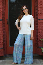 Load image into Gallery viewer, Mesh Palazzo Pant - Springtime Plaid