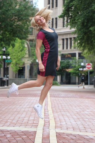 DNA T-Shirt Dress - Charcoal / Rose