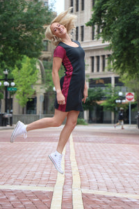 DNA T-Shirt Dress - Charcoal / Rose
