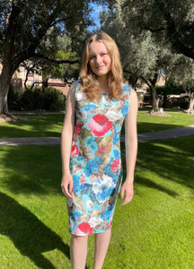 Hepburn Dress - Teal Monet