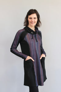 Piper Pocket Funnel Neck Dress - Sierra Stripe