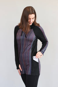 Piper Pocket Funnel Neck - Sierra Stripe
