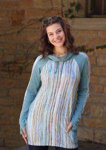 Piper Pocket Funnel Neck - Striations