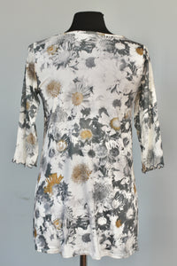 Juliet Tunic with Mesh Sleeves - Silver Daisy