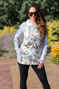 Piper Pocket Hoodie - Silver Daisy
