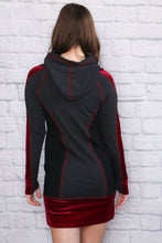 Load image into Gallery viewer, Very Velvet Happenin&#39; Hoodie Dress - Wine