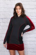 Load image into Gallery viewer, Very Velvet Happenin&#39; Hoodie Dress - Wine