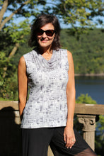 Load image into Gallery viewer, Year-Round Cowl Neck Tank - Monochrome Plaid