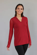 Load image into Gallery viewer, Pebble V-Neck Mesh Sleeve Top