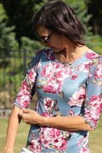 Load image into Gallery viewer, Juliet Top with Mesh Sleeves - English Rose