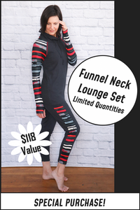 Funnel Neck Lounge Set - Red Stripe *Special Purchase*